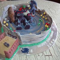 Sonic The Hedgehog This is a screen shot from the X-Box 360 game Sonic Unleashed. i made the big Titan guy with rice krispy treats and covered him in candy...