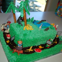 Mario Goes To The Jungle My sister and I created a cake combining the theses of both of our kids - Mario jungle cart.