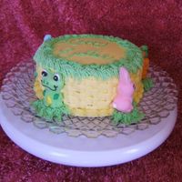 Frogs And Bunnies And Chicks Easter Cake First try at basketweave. This cake is for a girl I work with who's mother is suffering from alzheimers and this is her cake plate she...
