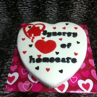 Valentine's Day 2011 Red Velvet Pound Cake with Buttercream filling and fondant. Pretty pleased how it turned out, since I hadn't done a cake since Sept...