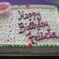 Polka Dot Fun! White cake mix with half bavarian cream & half chocolate ganache. This cake was relatively easy to put together quickly! I had to leave...