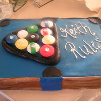 50Th Birthday Cake For A Pool Lover Yellow cake with fondant accents