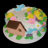 Birdhouse Cake This was my final cake for my Wilton course II class. Will be offering it for Mother's Day and other occasions.