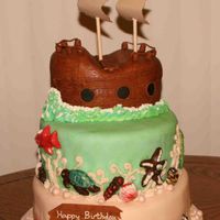 Kyle's Pirate Ship Made for a friend's coworker who ordered it for her son's 4th birthday. She will add Peter Pan figurines to it for his "Hook...