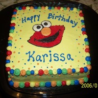 Elmo! 1st birthday cake for my niece. First try at a bc transfer but didn't work the best, but turned out okay.