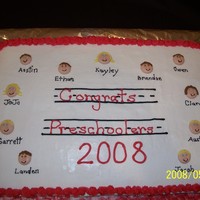 Preschool Graduation Cake Royal frosting for each of the faces.