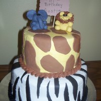 Jungle Safari For 1St Birthday Also made a smash cake to match the giraffe print. BC with fondant stripes/prints. Making animals from fondant was a first, finding out...