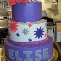 Birthday Cake buttercream frosting, with dragees and fondant pieces