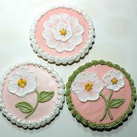 Brush Embroidery This isn't as easy as it looks, but it's fun. Large shortbread cookies and Antonio74's royal icing.