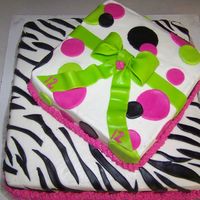 Circles And Zebra Stripes Bday Cake 