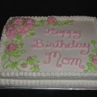 Pink Roses For Mom Pink buttercream roses on white background