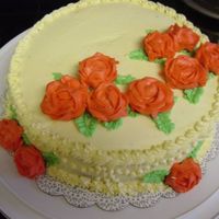Practicing My Roses I made this cake so I could practice my roses. I still need lots of work.