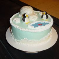 Winter Penguins Cake This is a dummy cake that I was practiciing using fondant. I have a long way to go but it was fun.