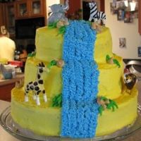 Safari Cake I made this for my son's 3rd birthday. Added the water fall on a whim when my top tier started to tilt a bit. I was short on time so...