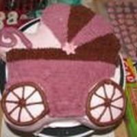 Carriage Cake, Pink And Brown This was the carriage that sat on top of the square cake.Strawberry with strawberry filling.