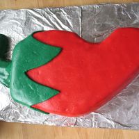 Chili Pepper Carrot Cake covered in MMF.