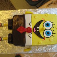 Spongebob Squarepants Eggless,Milkless chocolate cake with cherry filling. Covered in MMF. Thanks for looking!
