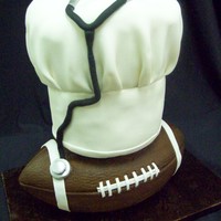 Grooms Football/chef/medical This cake was designed by the groom. It represents three important areas of his life. You can't get much more personalized than this!...