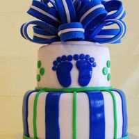 Baby Feet Shower Cake I did this cake after one I saw on CC. This was my first fondant bow.