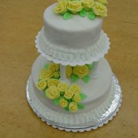 Wilton Class 3 Fondant Cake I did this for my last wilton class last fall. I made yellow roses instead of pink like they wanted. It was fun, but I don't think I&#...