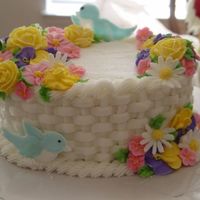 Wilton Class 2 Final Cake Basketweave buttercream cake. Every since this class I've been in love with the basketweave design.