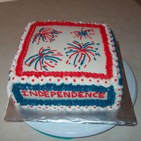 4Th Of July, Independence Day Cake!! My husband wanted to take to work a cake for 4th of July. I had made a cake last year and everyone was asking him for one this time too....