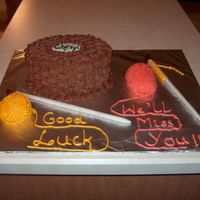 Knitting, Basketweave I made this for my colleague who is a knitter and who will be leaving our company. Didn't have much notice to make this. Yarn balls...