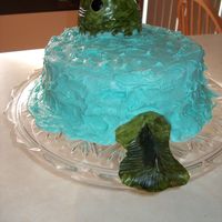 Fishing Birthday Cake Made this for my boss's birthday who loves fishing. I tried to copy ByTheSlice's cake without much success. Cream cheese icing...