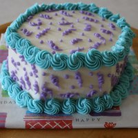 Simple Cake Made this for one of my colleague's birthday. Very small cake. She loved the colors. I couldn't think of anything else so piped...