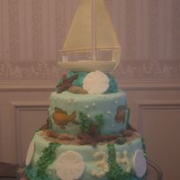 Nautical Cake View 1 my husbands 34 birthday cake , I had not made any cakes for about a year before this one so I had a small mistake that bulged the side but...