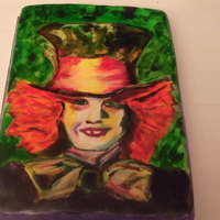 Mad Hatter Mad hatter cake yellow cake chocolate frosting covered with fondant and painted free hand