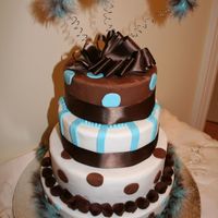 For The Diva I had fun making this cake, Brown and blue are some of my favorite colors. The Boa is truly Diva! :)
