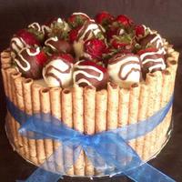 Chocolate Covered Strawberry And Cookie Cake 