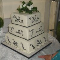 Black And White Wedding Cake All buttercream, white cake with lemon and strawberry fillings