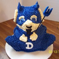 Duke Blue Devil Duke Blue Devil made from the stand up bear pan, carved and decorated to match Duke University's mascot.