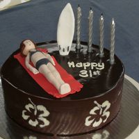 Surfer Girl Chocolate Fudge Cake. I use 375g dark chocolate melts and 300ml cream. Bring cream to boil and take off the heat and add chocolate, stir...