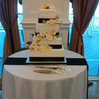 Black White And Champagne Wedding Cake this cake was for joanna... lovely couple getting married at the pelican bay resort in beautiful ft lauderdale beach... lovely setting and...