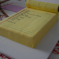 Yellow Legal Pad Cake cake made to look like a legal pad.