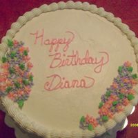 Diana's B Day This is a white cake with BC frosting and BC flowers