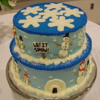 Winter Wonderland A snowman themed cake for a church event.