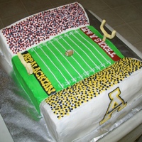 Football Stadium Groom's cake for an ASU grad and a Texas A&M student.