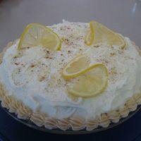 Lemon Meringue Pie This is a yellow cake with lemon filling. The "meringue" is buttercream with cinnamon sprinkled on top. This was a cake for my...