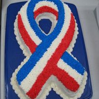 Red, White And Blue Ribbon Decorated with buttercream.