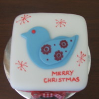 Christmas Mini Cake Fruit cake with fondant top.