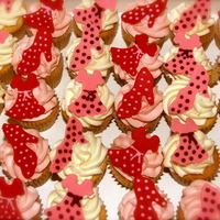 Girls Night Out Vanilla cupcakes with vanilla b/cream. Gumpaste topers