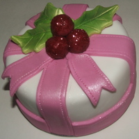 Christmas Cake 2009 Light fruit cake. Covered in fondant with fondant accents