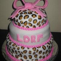 Cougar Cake This is my first fondant, stacked caked. I haven't taken a fondant class yet, so it was a little challenging, but I think not to bad...
