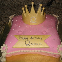 Pillow Cake Fit For A Queen! Pillow cake for "Queen of Cuisine's" Birthday! Chocolate cake with peanut butter buttercream filling. Covered in fondant,...