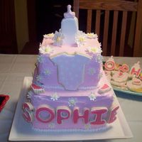 Baby Shower Cake Buttercream with cookie/gumpaste decorations