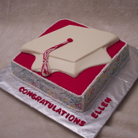 High School Graduation Got the design from Wilton's website. Just changed up the colors to match the girl's school colors. Triple fudge chocolate cake...